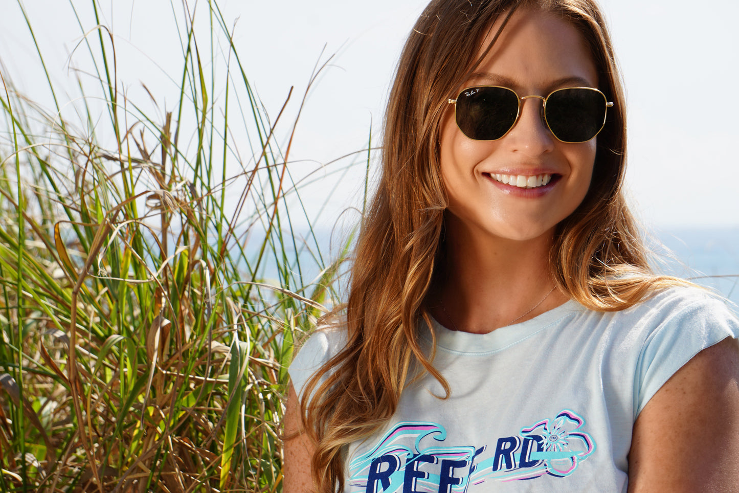 Reef Rd Island Style Crop Top - Ice Blue