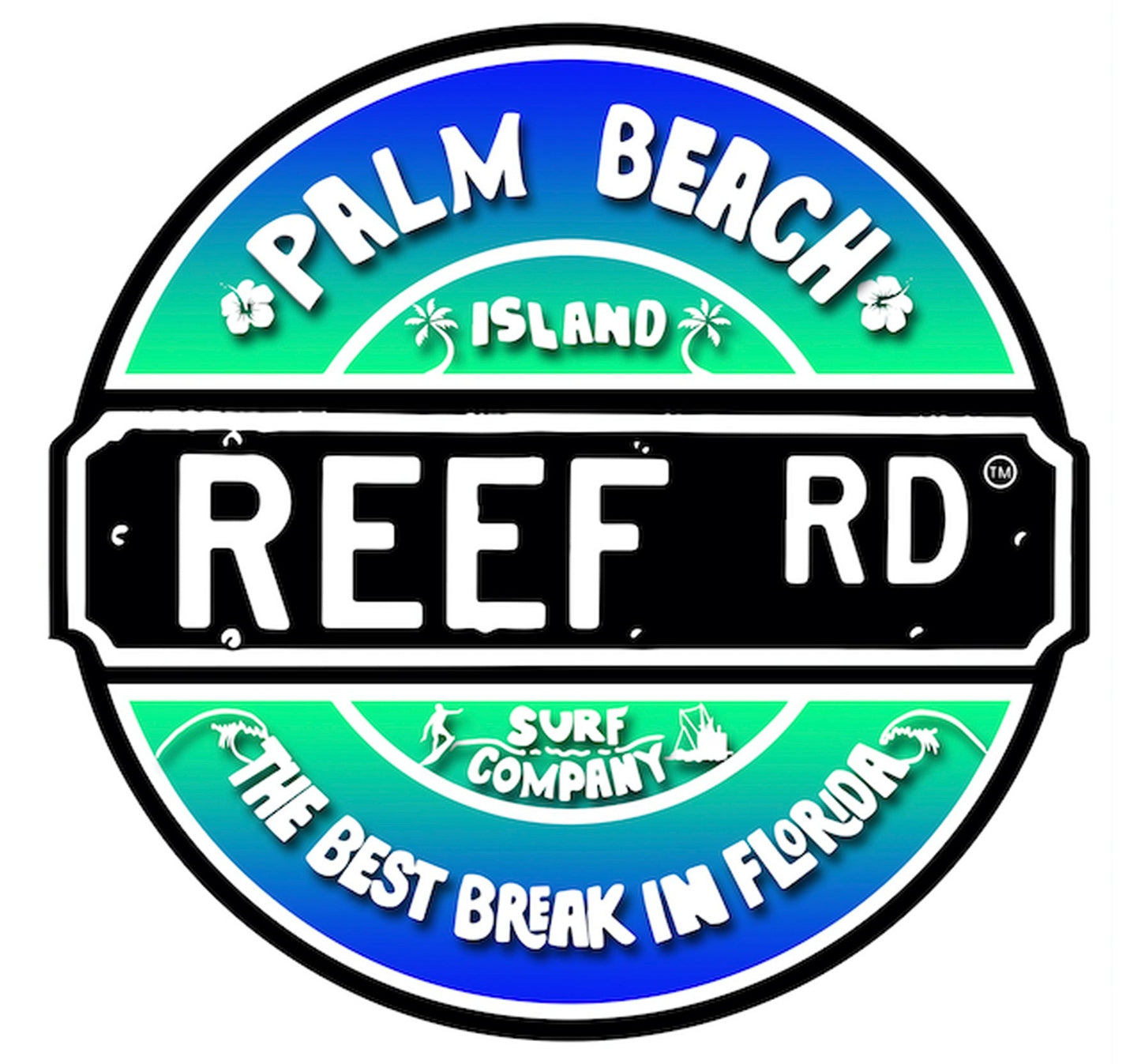 Round Reef Road Surf Stickers