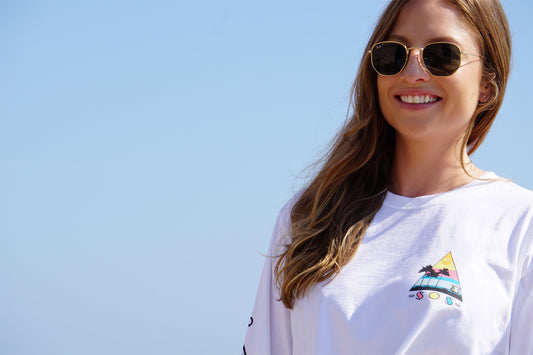 South Ocean Summers L/S  Crop Top T-Shirts - White